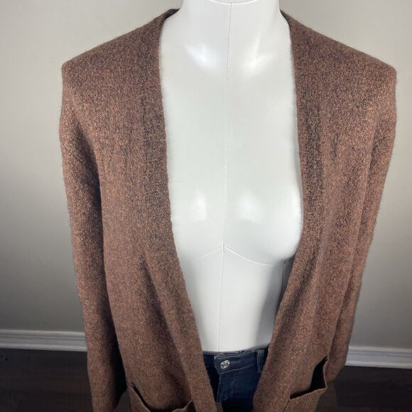 Madewell Size Small Cozy Fall Brown Open Cardigan Open Wool Alpaca Blend - Picture 2 of 9